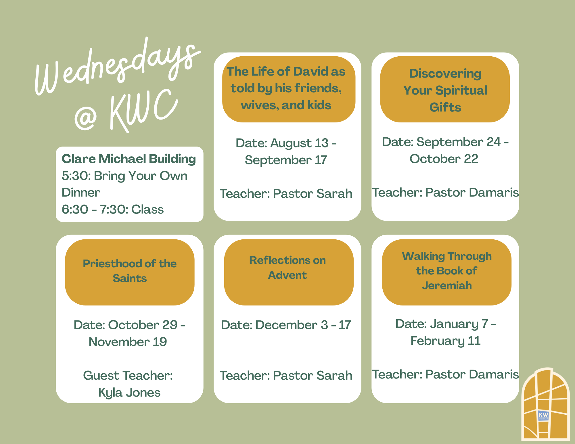 Wednesday’s @ KWC