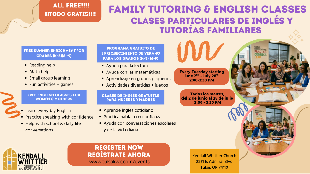 FREE FAMILY TUTORING & ENGLISH CLASSES (1)